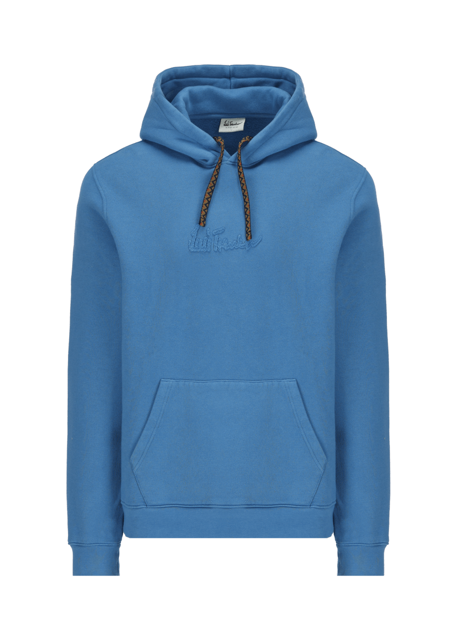 Luis Trenker Felpa con cappuccio con fascia jacquard modello Luphilipp