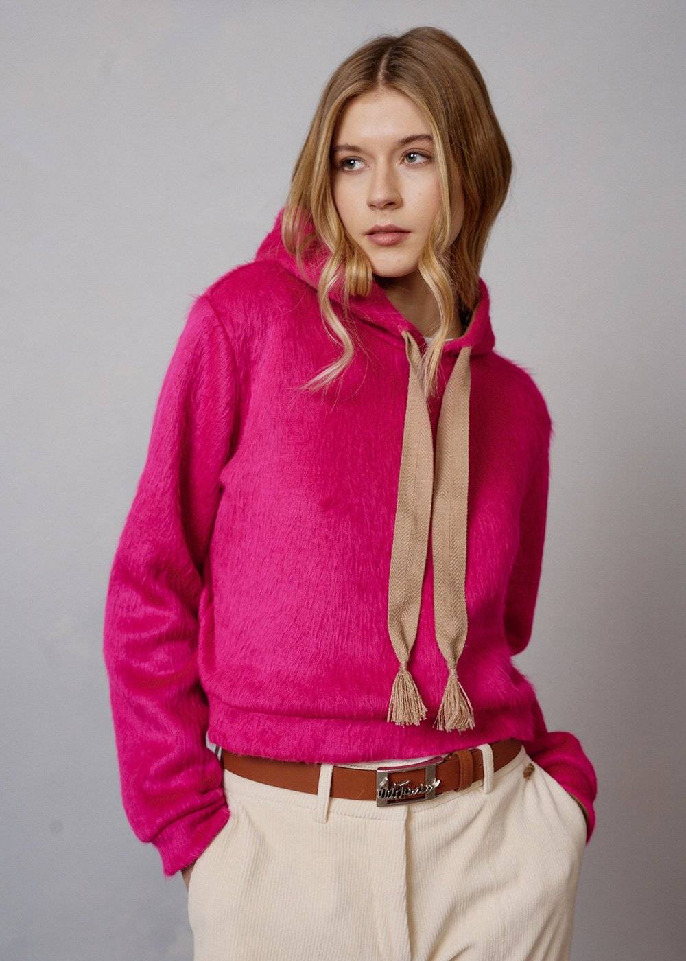 Luis Trenker Felpa Con Cappuccio In Soffice Tessuto Modello Luannette