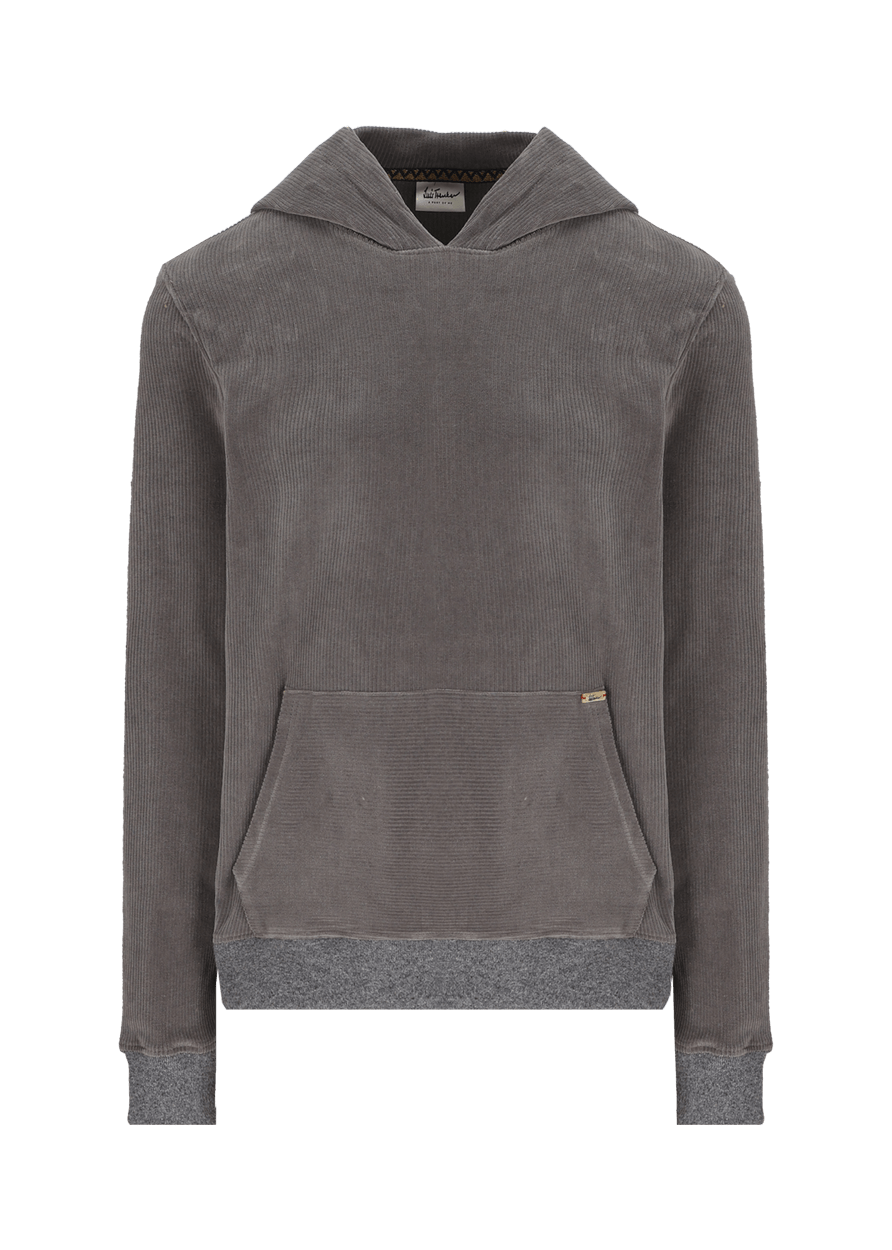 Luis Trenker Felpa con cappuccio in velluto a coste modello Luphilipp