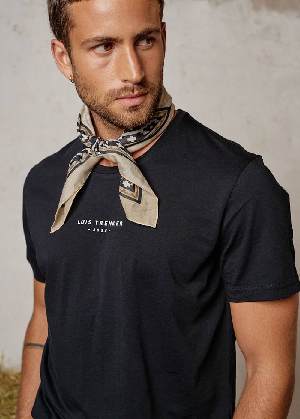 Luis Trenker Foulard in cotone e seta a fantasia modello Lufinley