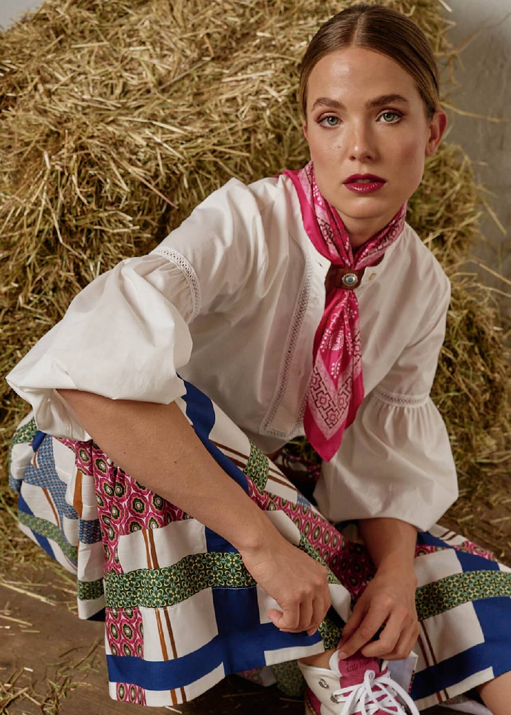 Luis Trenker Foulard in seta a fantasia modello Lufrancara