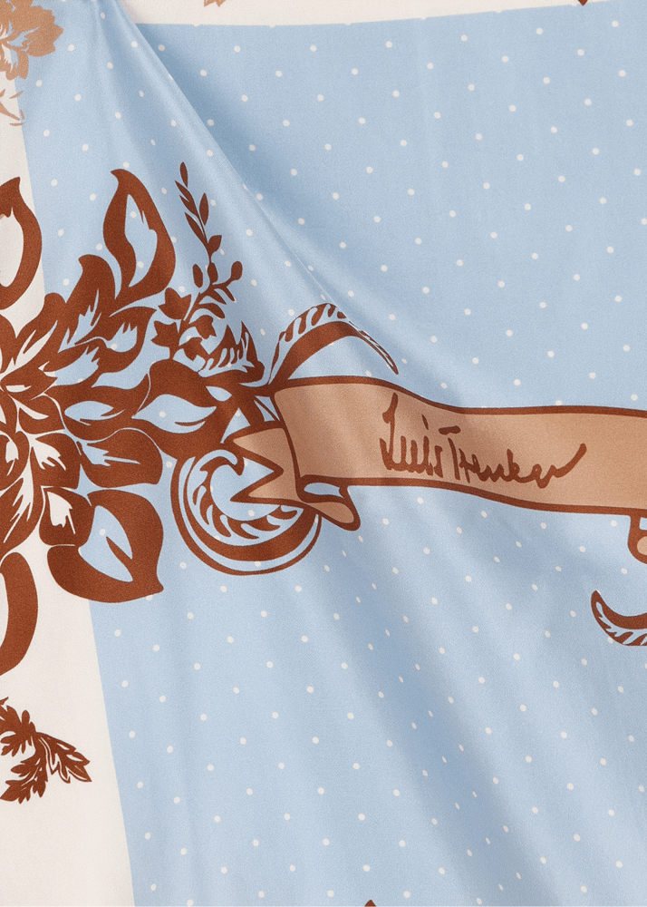 Luis Trenker Foulard In Seta Con Motivo Floreale Lufrancara