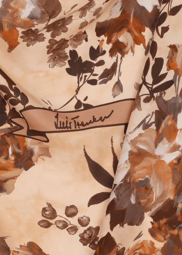 Luis Trenker Foulard In Seta Con Stampa Floreale Modello Lufrancara