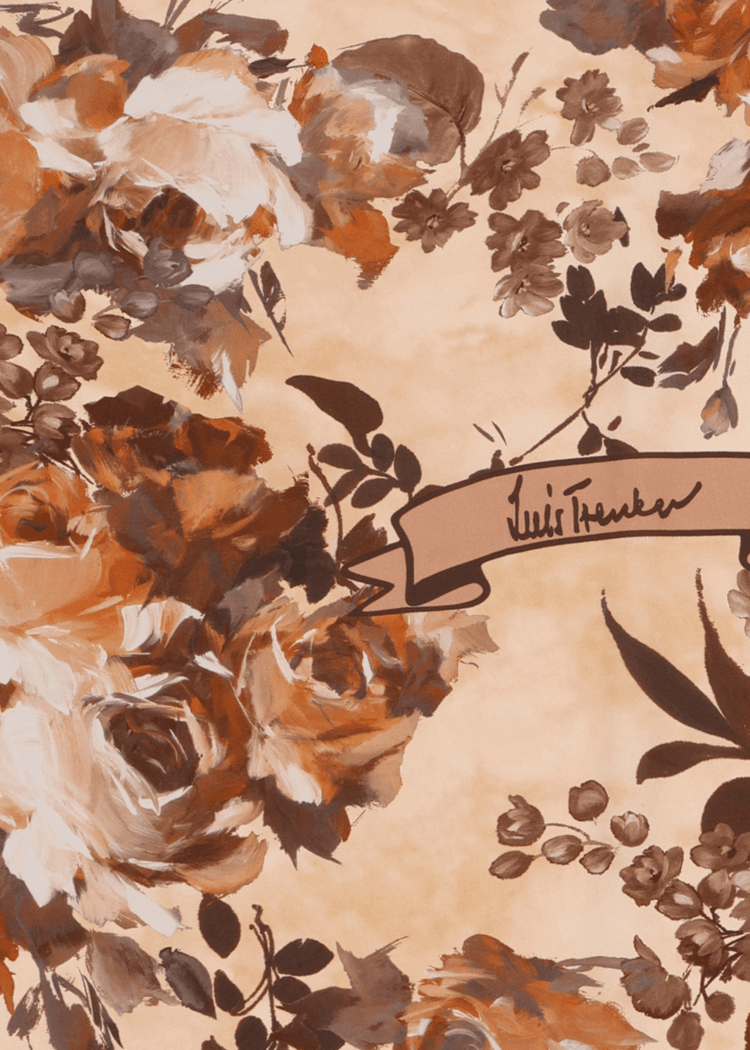 Luis Trenker Foulard In Seta Con Stampa Floreale Modello Lufrancara