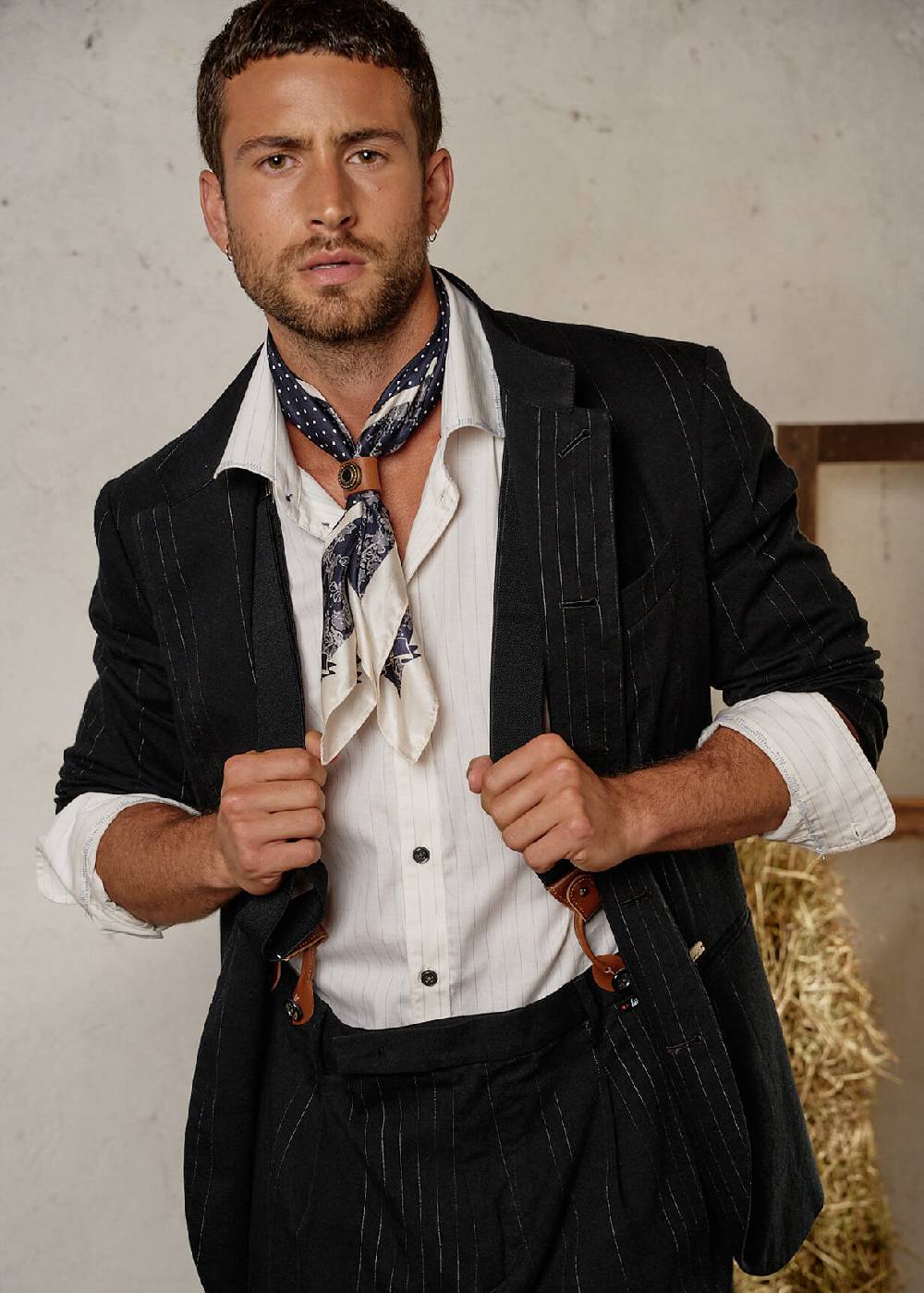 Luis Trenker Foulard in seta con stampa modello Lufinley