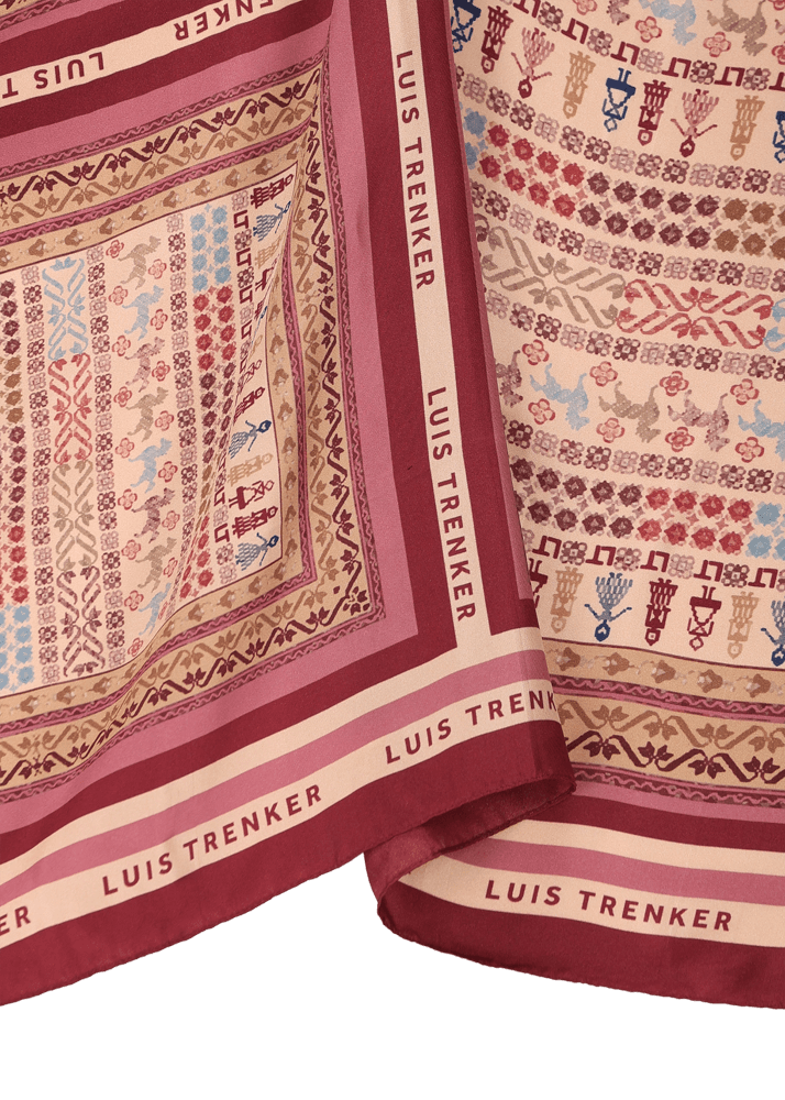 Luis Trenker Foulard In Seta Con Stampa Originale Lufrancara