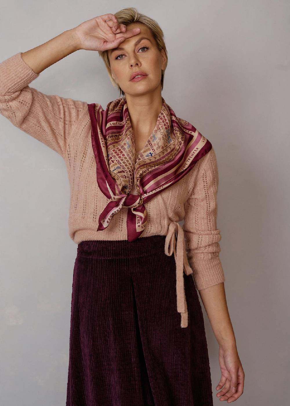 Luis Trenker Foulard in seta con stampa originale Lufrancara