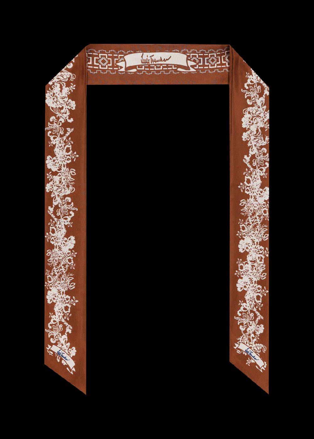 Luis Trenker Foulard sottile in seta con stampa Lufresia