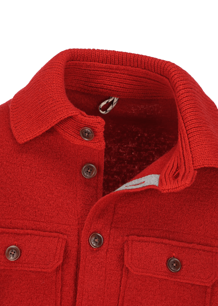 Luis Trenker Giacca Camicia In Lana Follata Lustanley