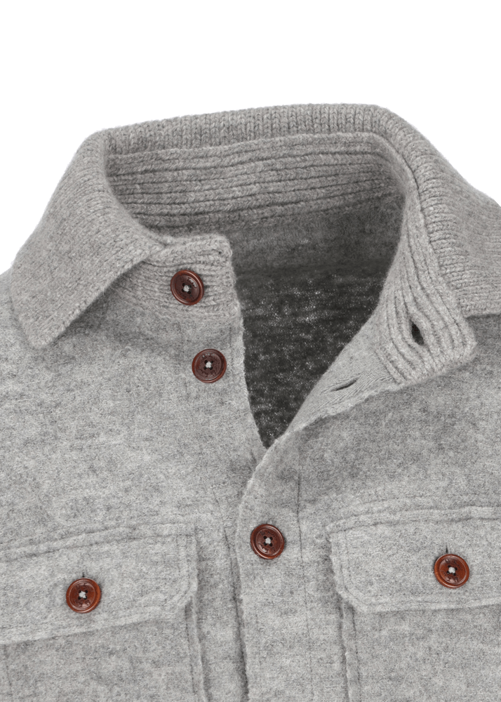 Luis Trenker Giacca Camicia In Lana Follata Lustanley