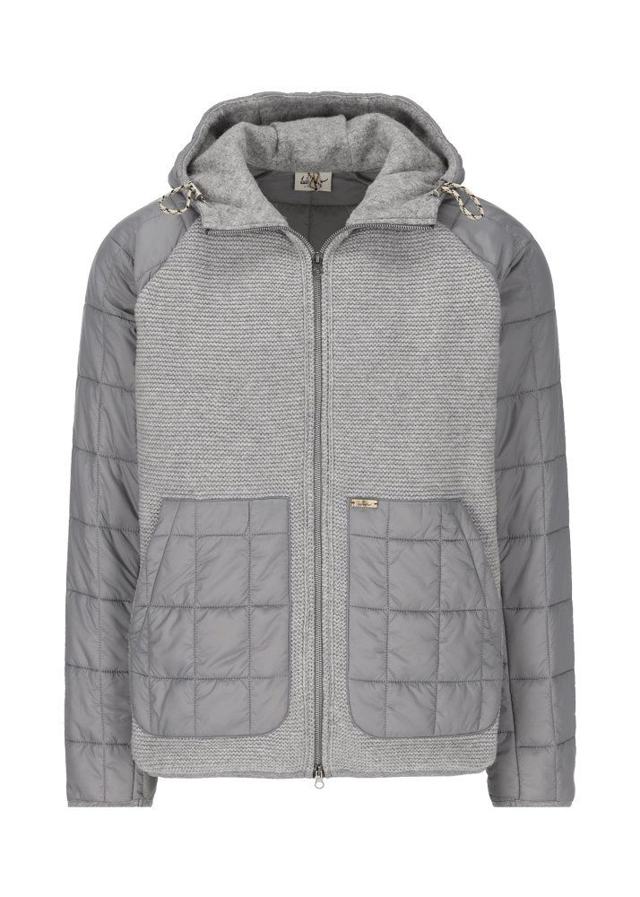 Luis Trenker Giacca in nylon con parte anteriore lavorata a maglia Lutluc