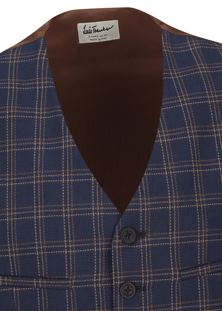 Luis Trenker Gilet Con Motivo A Quadretti Modello Lusebastian