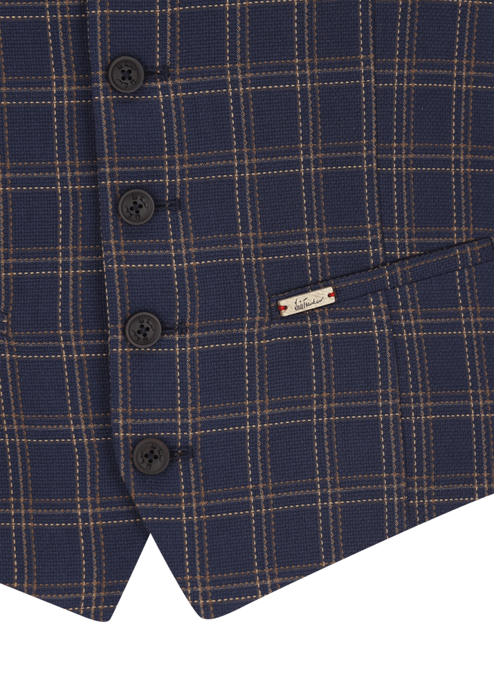 Luis Trenker Gilet Con Motivo A Quadretti Modello Lusebastian