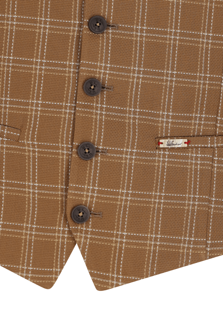 Luis Trenker Gilet Con Motivo A Quadretti Modello Lusebastian