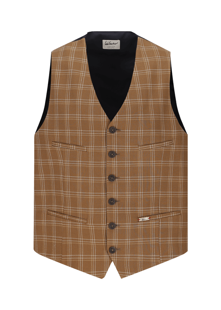 Luis Trenker Gilet con motivo a quadretti modello Lusebastian