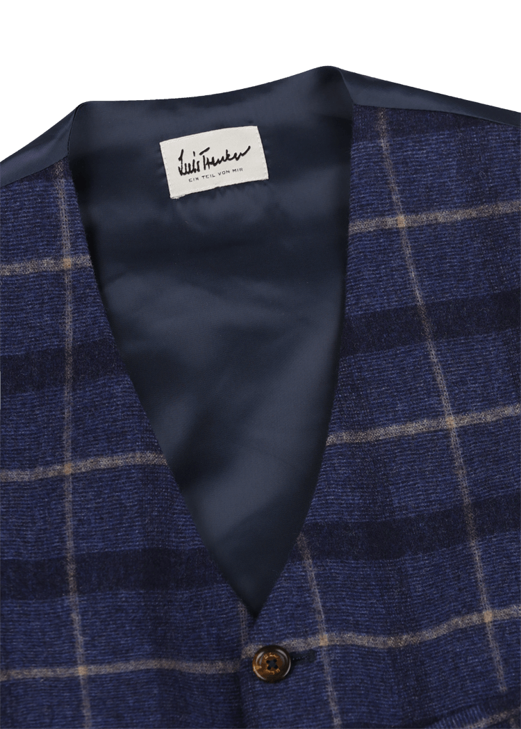 Luis Trenker Gilet Con Motivo A Quadri Modello Lusebastian