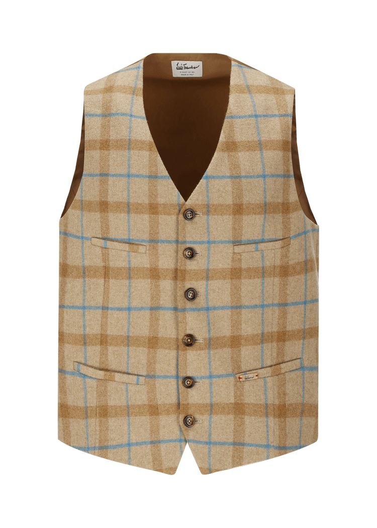 Luis Trenker Gilet Con Motivo A Quadri Modello Lusebastian