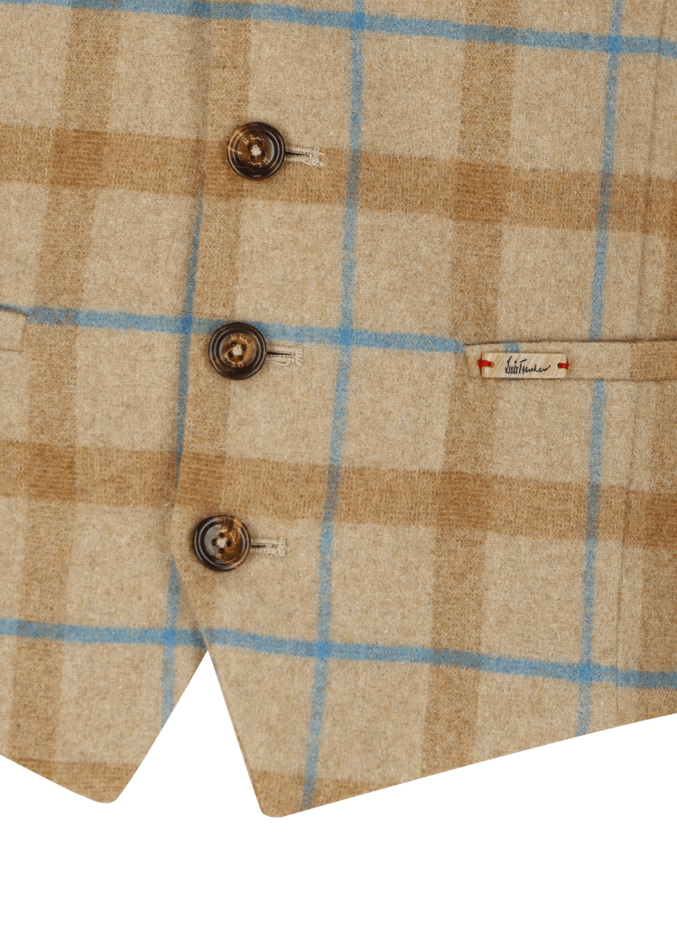 Luis Trenker Gilet Con Motivo A Quadri Modello Lusebastian