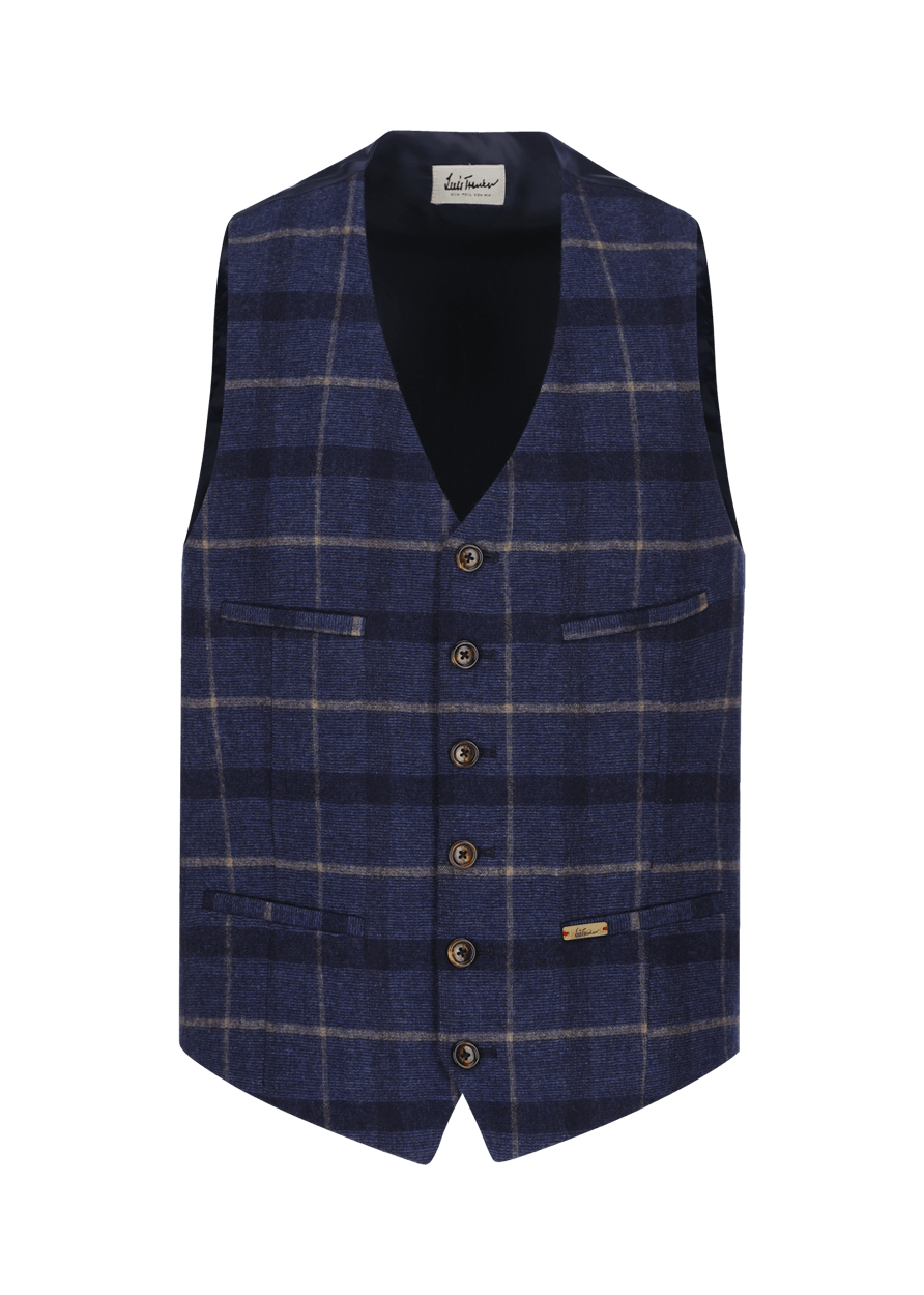 Luis Trenker Gilet con motivo a quadri modello Lusebastian
