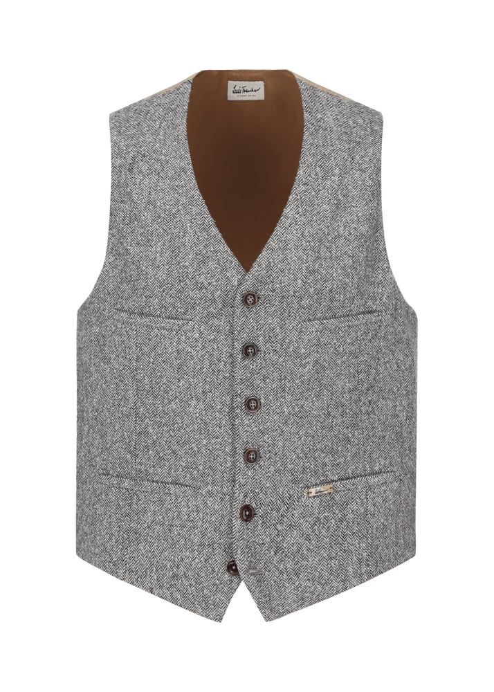 Luis Trenker Gilet con motivo a spina di pesce Lusebastian
