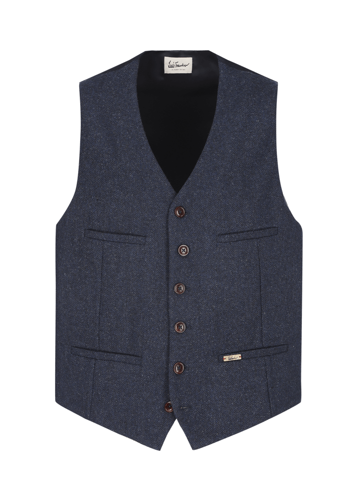 Luis Trenker Gilet con motivo a spina di pesce Lusebastian