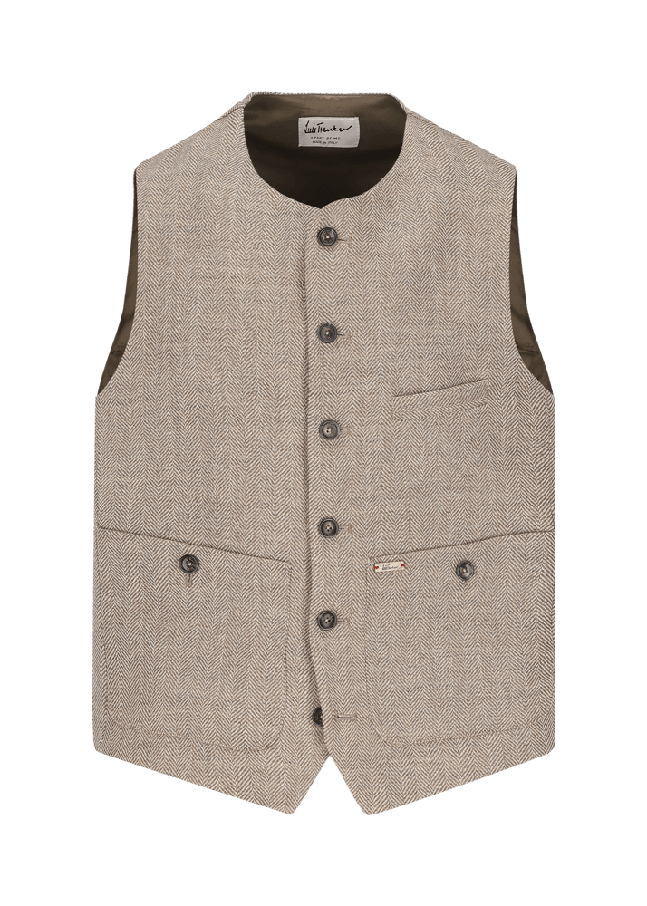Luis Trenker Gilet Con Motivo A Spina Di Pesce Lusven