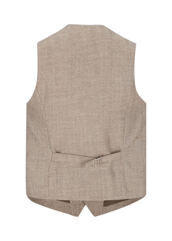 Luis Trenker Gilet Con Motivo A Spina Di Pesce Lusven