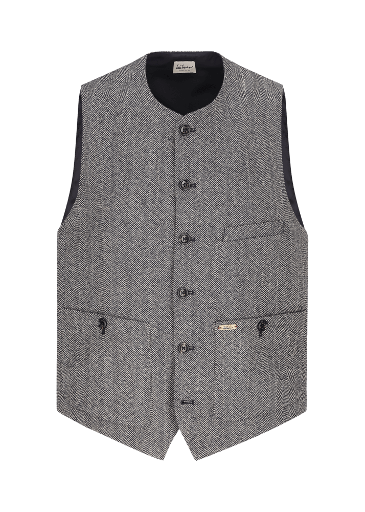 Luis Trenker Gilet con motivo a spina di pesce Lusven