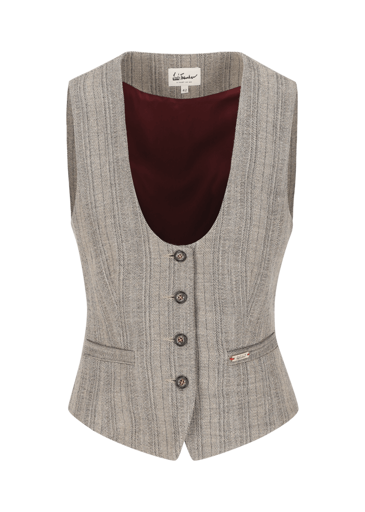 Luis Trenker Gilet Con Motivo A Spina Di Pesce Modello Luraja