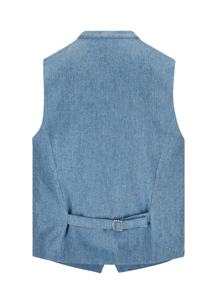 Luis Trenker Gilet Con Motivo A Spina Di Pesce Modello Lusamoele