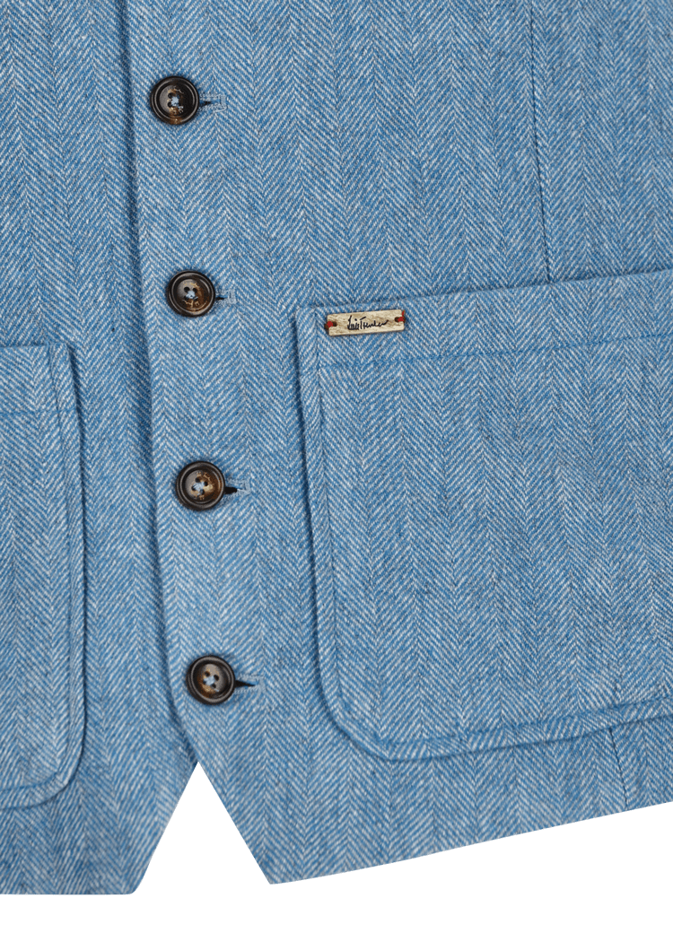 Luis Trenker Gilet Con Motivo A Spina Di Pesce Modello Lusamoele