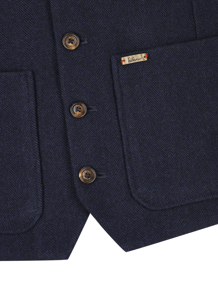 Luis Trenker Gilet Con Motivo A Spina Di Pesce Modello Lusamoele