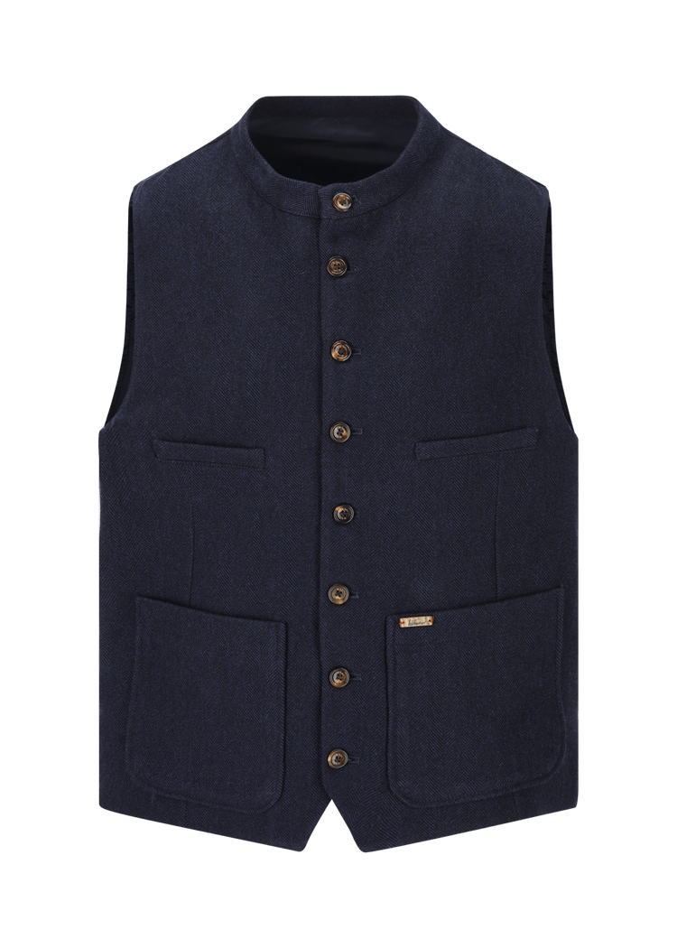 Luis Trenker Gilet con motivo a spina di pesce modello Lusamoele