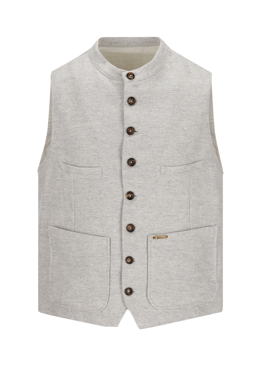 Luis Trenker Gilet con motivo a spina di pesce modello Lusamoele