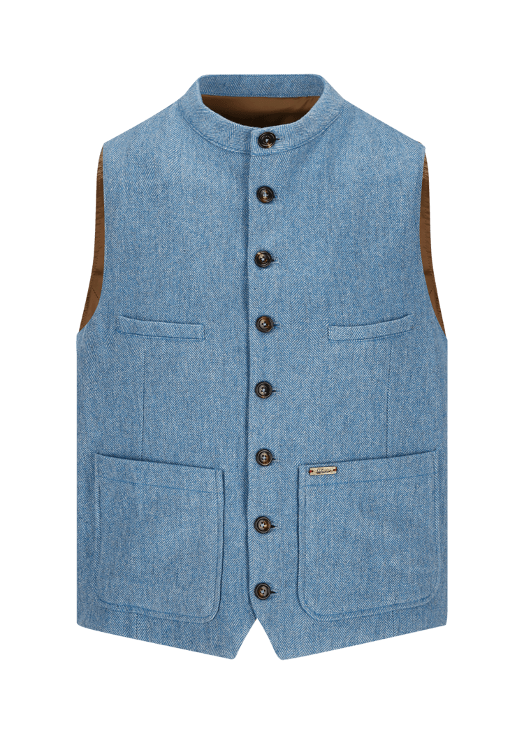 Luis Trenker Gilet con motivo a spina di pesce modello Lusamoele