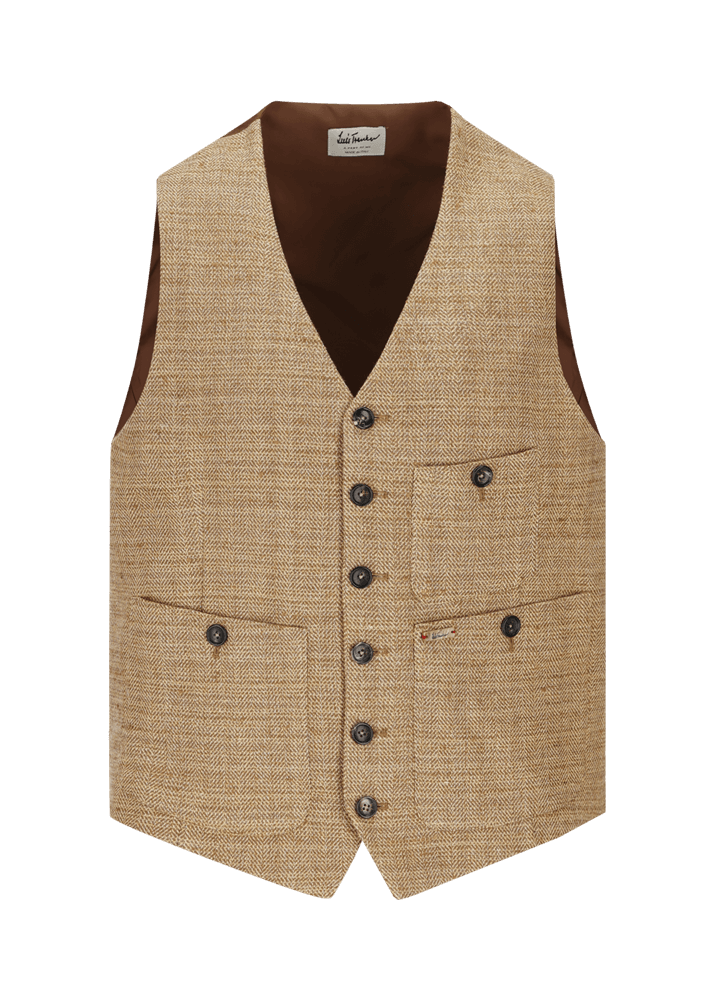 Luis Trenker Gilet con motivo a spina di pesce modello Luseba