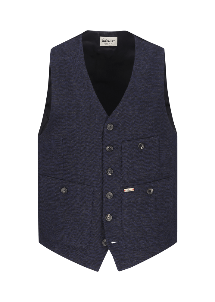 Luis Trenker Gilet con motivo a spina di pesce modello Luseba