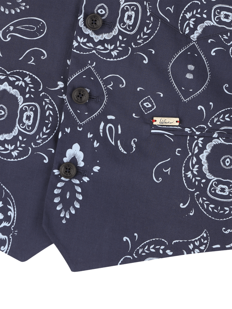 Luis Trenker Gilet Con Stampa Bandana Modello Luselim