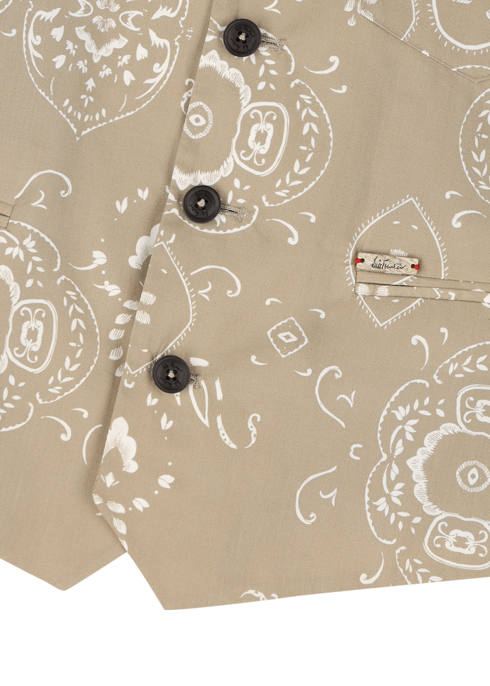 Luis Trenker Gilet Con Stampa Bandana Modello Luselim