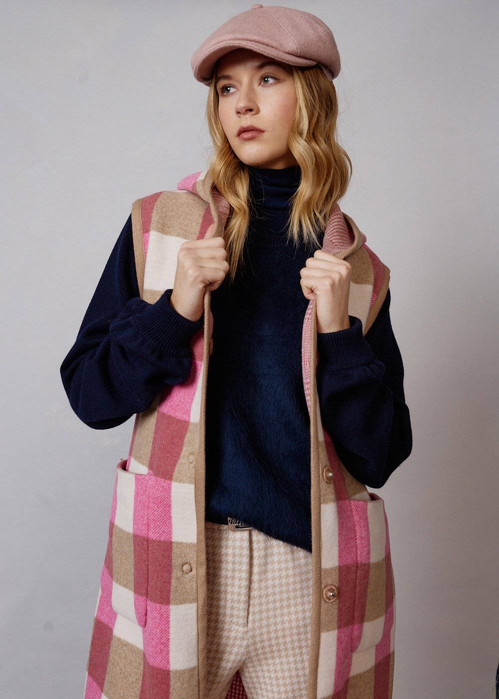 Luis Trenker Gilet Double-face In Misto Lana Modello Luelena