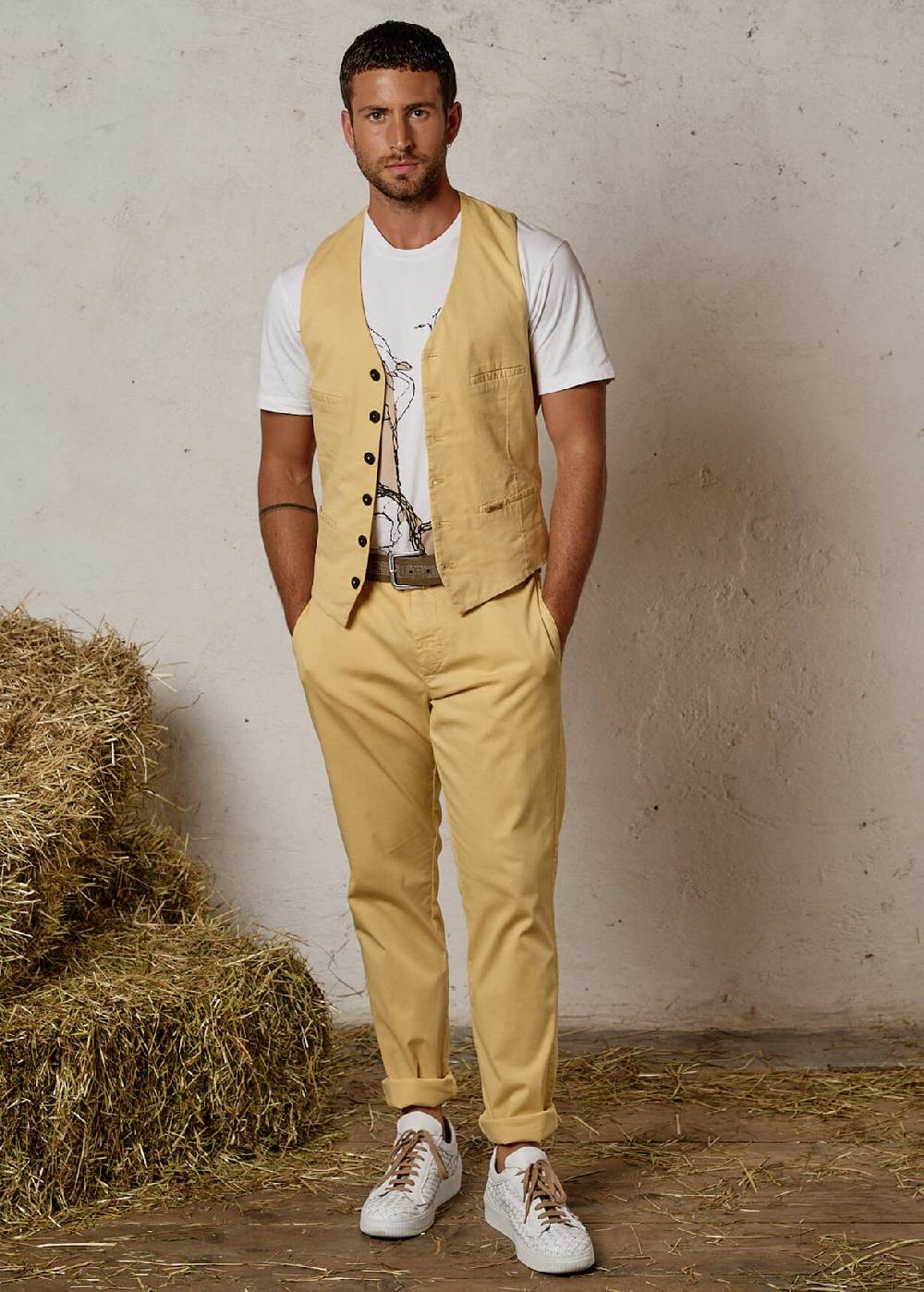 Luis Trenker Gilet in cotone elasticizzato modello Lusebastian