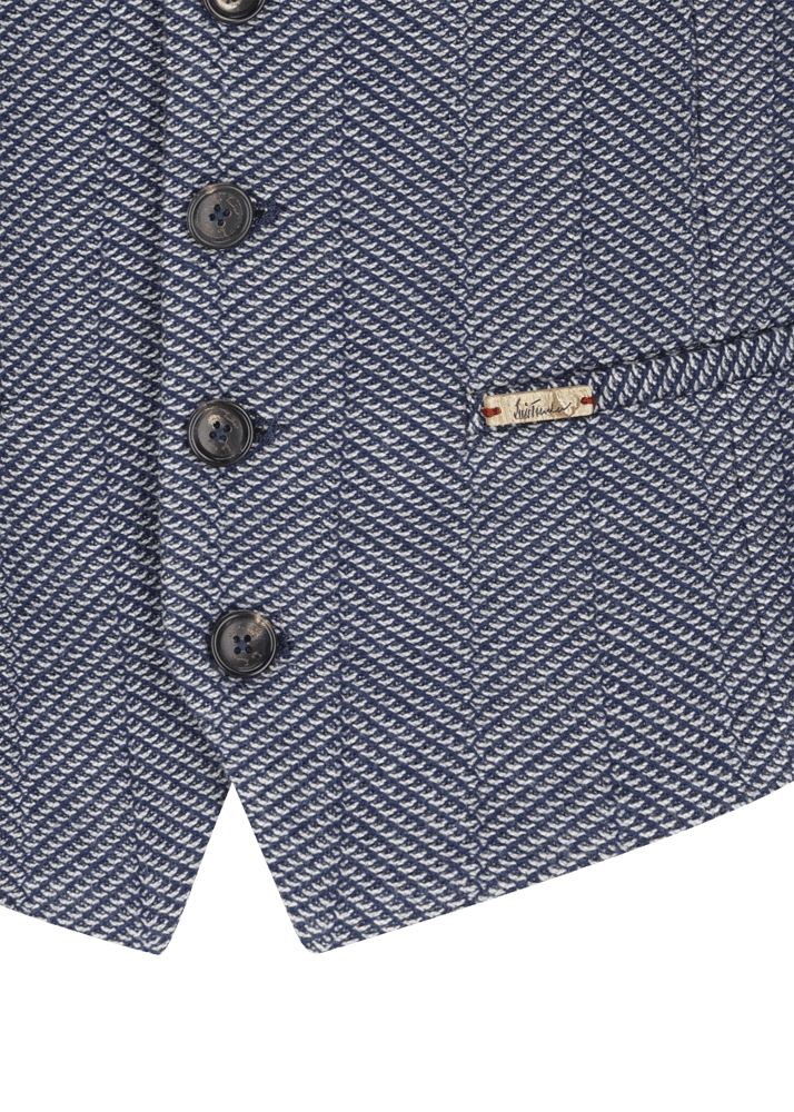 Luis Trenker Gilet In Jersey Con Motivo A Spina Di Pesce Modello Lusebastian