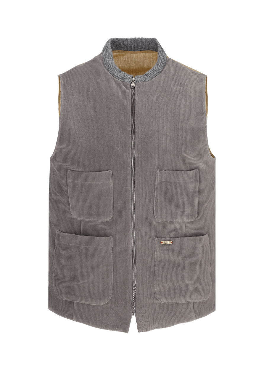 Luis Trenker Gilet in jersey di velluto a coste modello Lusamu