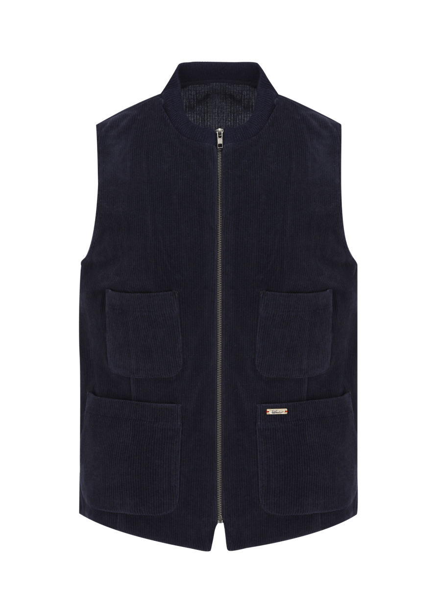 Luis Trenker Gilet in jersey di velluto a coste modello Lusamu