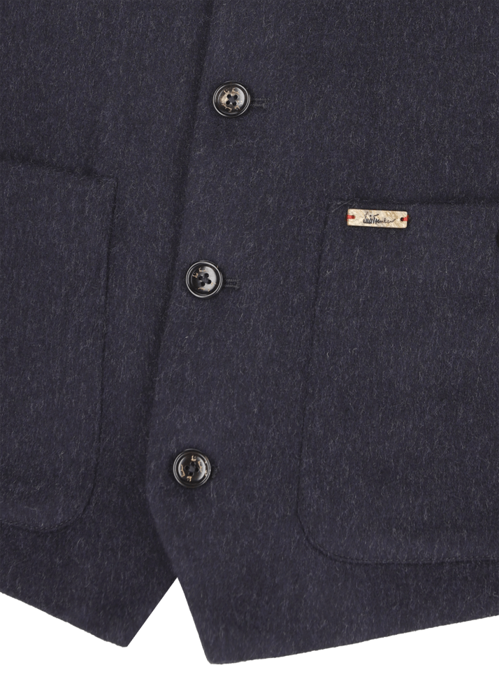 Luis Trenker Gilet In Loden Con Scollo Rotondo Lusven