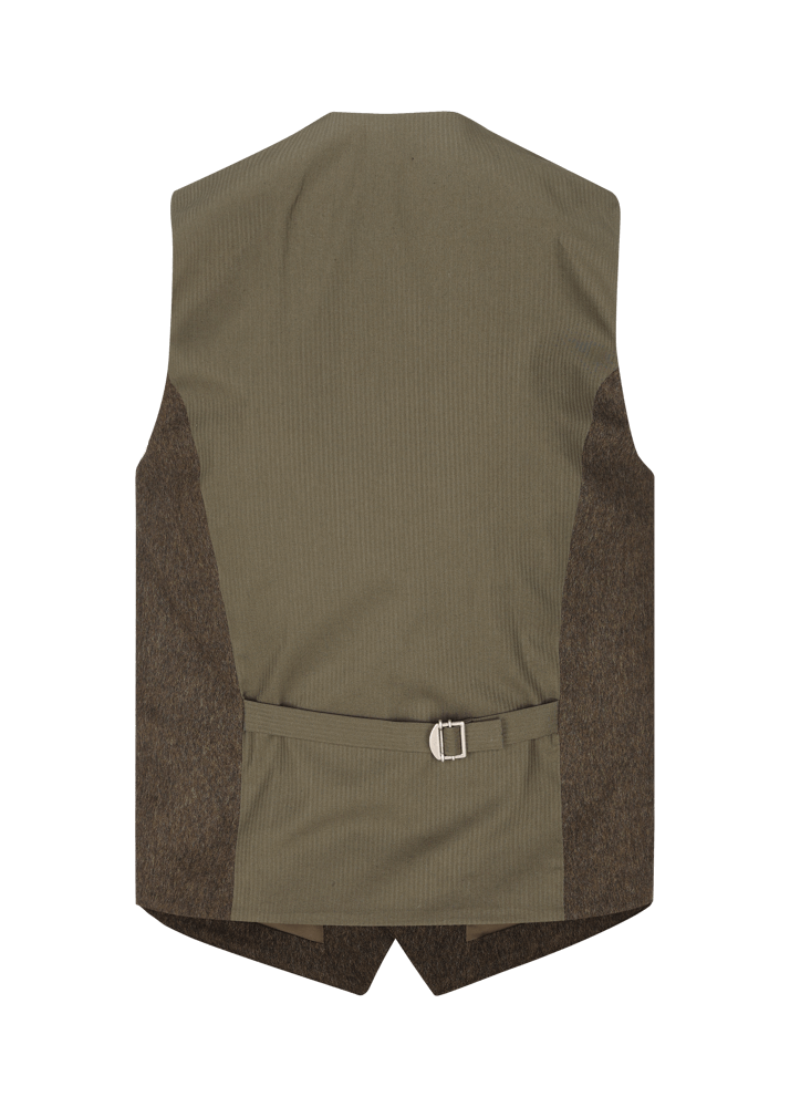 Luis Trenker Gilet In Loden Con Scollo Rotondo Lusven