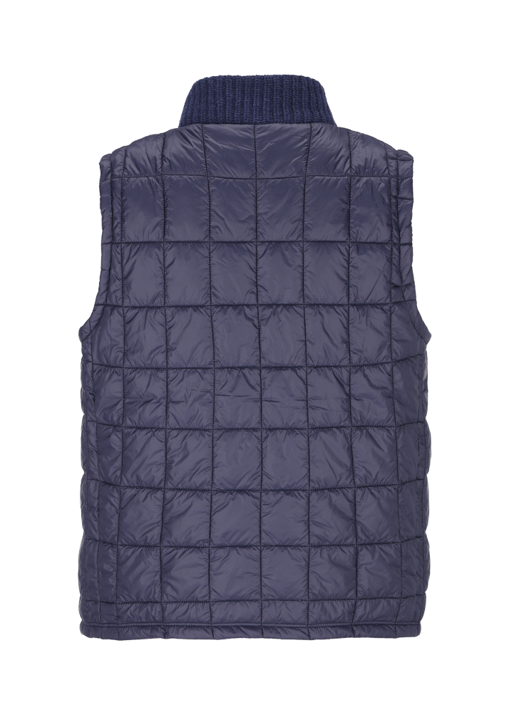 Luis Trenker Gilet In Nylon Con Collo Lavorato A Maglia Lugus