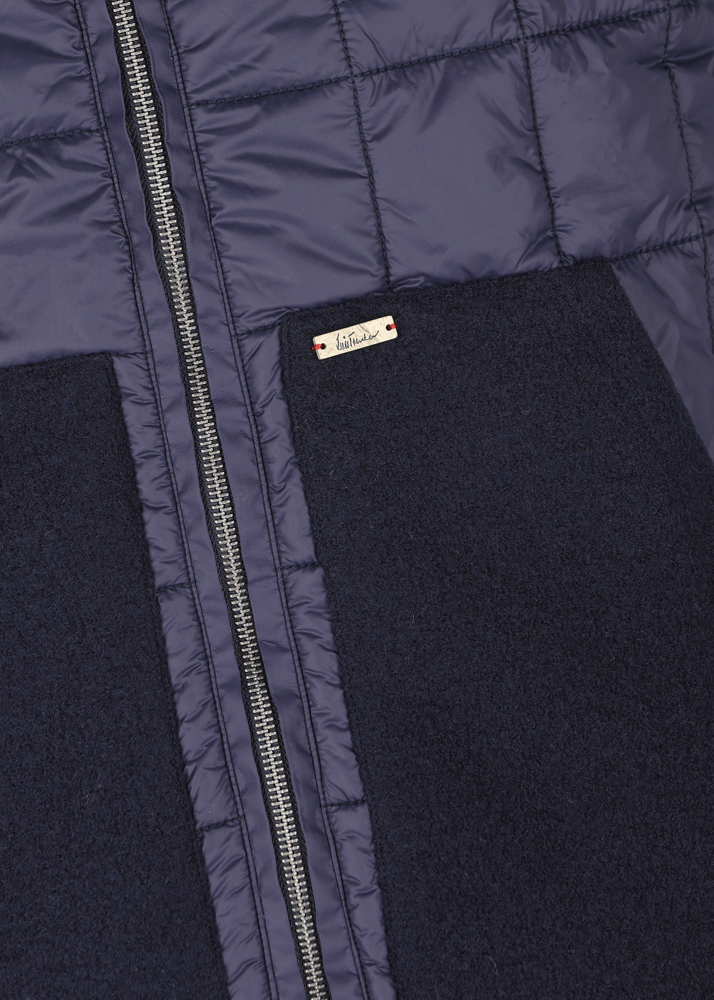 Luis Trenker Gilet In Nylon Con Collo Lavorato A Maglia Lugus