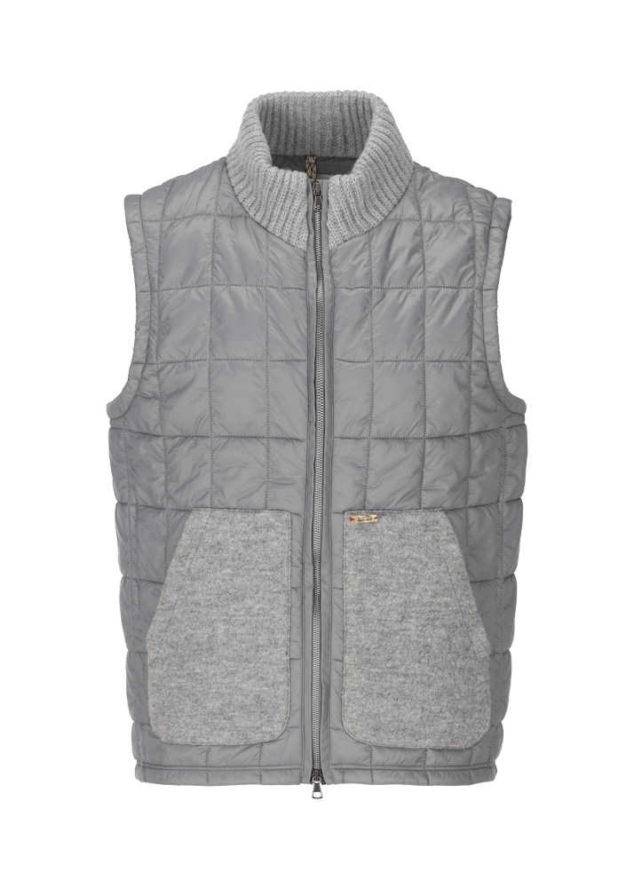 Luis Trenker Gilet In Nylon Con Collo Lavorato A Maglia Lugus