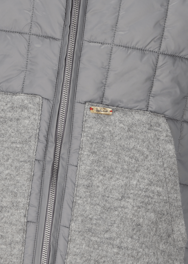 Luis Trenker Gilet In Nylon Con Collo Lavorato A Maglia Lugus